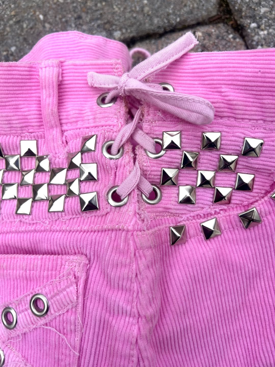 Studded Corduroy Mini Skirt