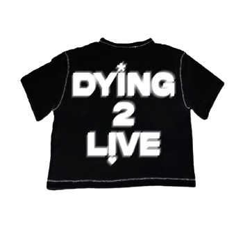 Dying 2 Live Contrast Stitched Tee - Black