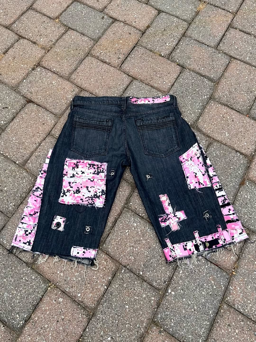LosingMy5anity Pink Camo/Denim Hybrid Jorts