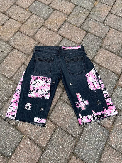 LosingMy5anity Pink Camo/Denim Hybrid Jorts