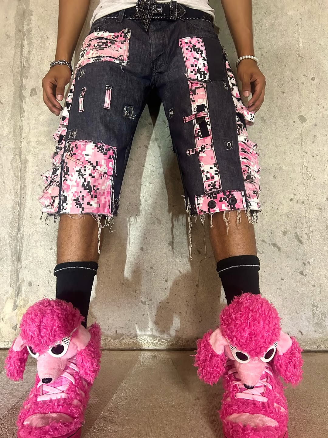 LosingMy5anity Pink Camo/Denim Hybrid Jorts