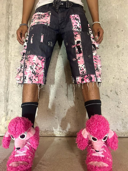 LosingMy5anity Pink Camo/Denim Hybrid Jorts