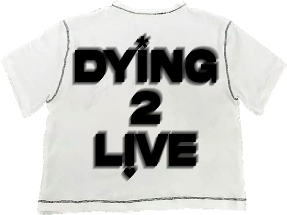 Dying 2 Live Contrast Stitched Tee - White