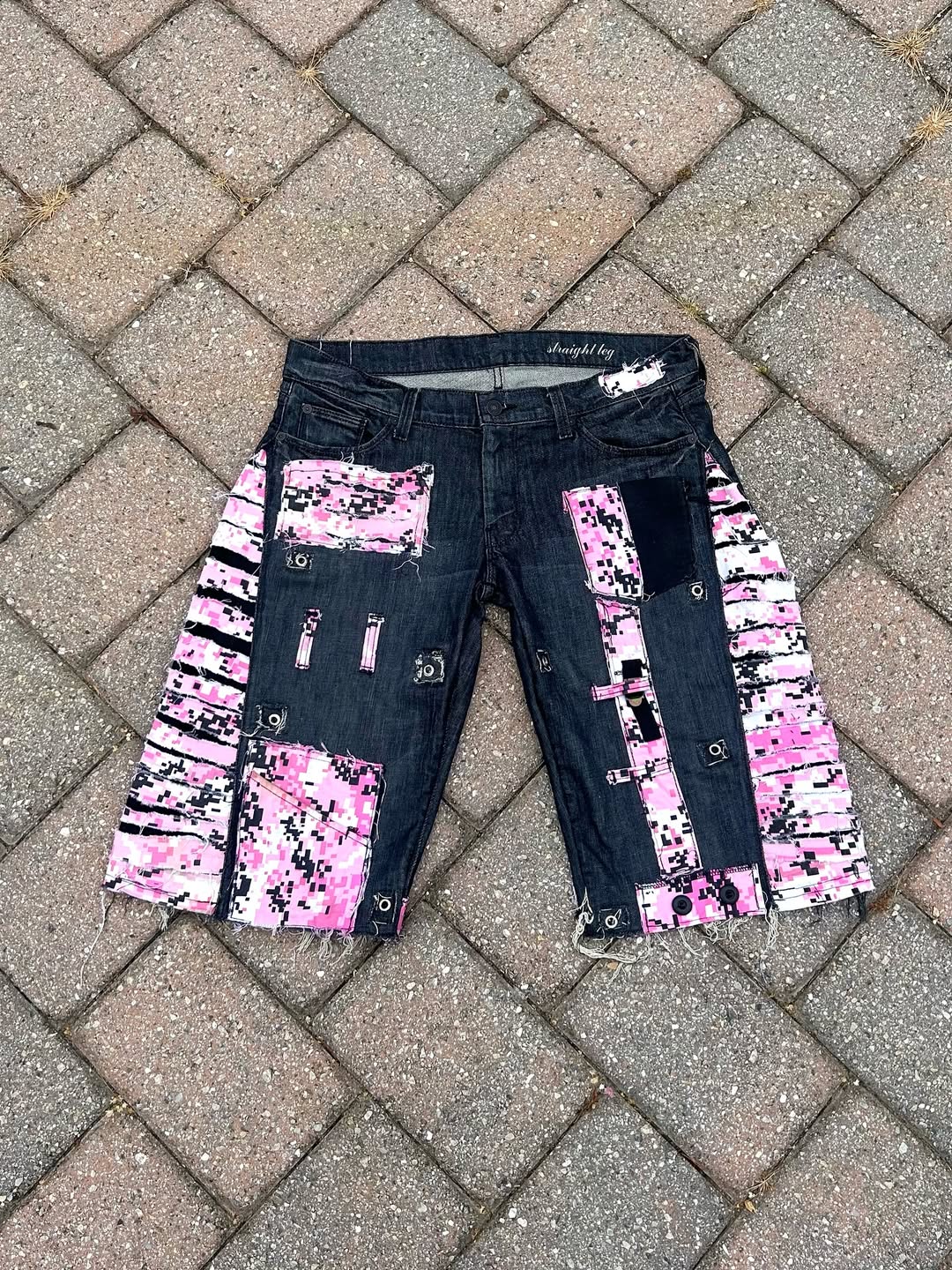 LosingMy5anity Pink Camo/Denim Hybrid Jorts