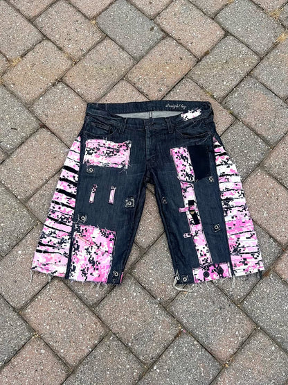 LosingMy5anity Pink Camo/Denim Hybrid Jorts