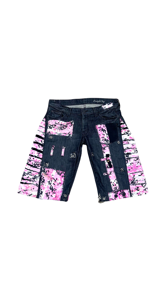 LosingMy5anity Pink Camo/Denim Hybrid Jorts